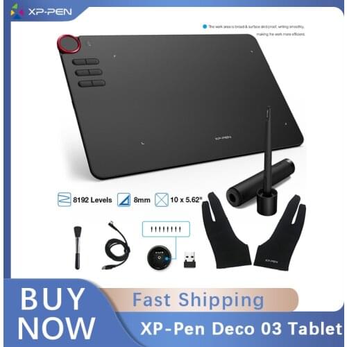 XP Pen Digital Graphics Tablet Deco 03 Wireless 2.4G Graphics Drawing Tablet 8192 Level Battery-free Drop Shipping