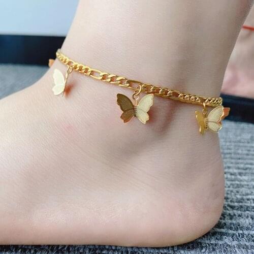 Gold Butterfly Anklet for Women Butterfly Ankle Bracelet Ankle Bracelet Stainless Steel Butterfly for Her