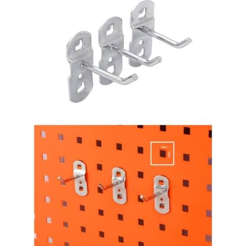 10PCS Tool Hanging Hook Metal Display Rack Metal Shop Good Shelf Hooks Thickening Square Hole Plate Tool Household Kitchen Hooks