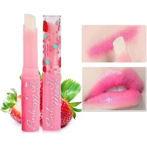 12Pcs/lot Moisturizing Strawberry Peach Lip Balm Makeup Color Changing Lipstick Nourishing Anti-Cracking Lip Care Cosmetic