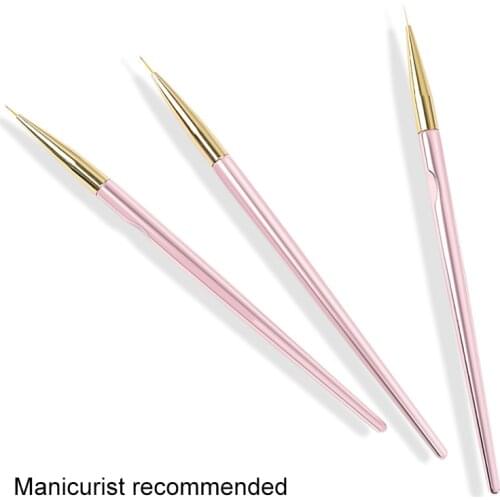 3pcs Nail Art Liner Brush UV Gel Painting Nail Design Brush Pen Drawing Liner Brush Manicure Tools for Nail Salon Supplies