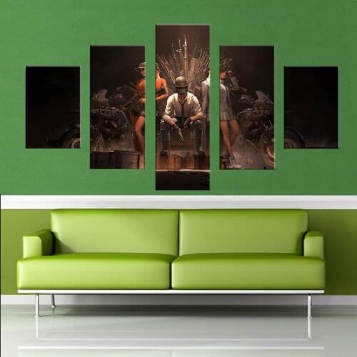 5 Panel Canvas Art Wall Decor Figure Painting Special Forces Gunfight Type Game Poster Nordic Home Decor Frame Picture