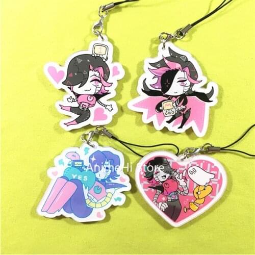 Anime Undertale Mettaton Keychain Figure Game Acrylic Keyring Bag Pendant for Gift