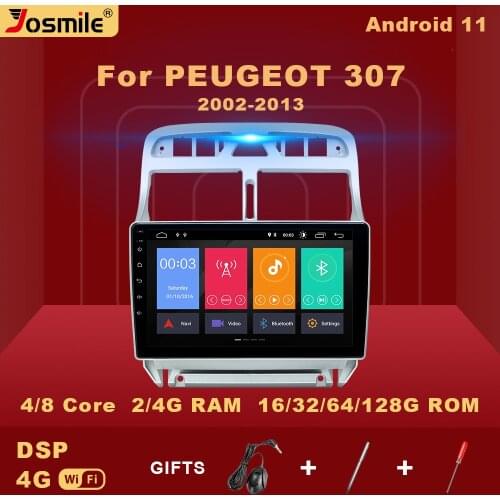 2 din Android 11 Car Radio Multimedia For PEUGEOT 307 sw 307 2002-2013 Video Player Navigation GPS Wifi Carplay DSP 4GB 128GB