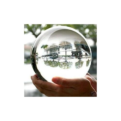 ASIAN QUARTZ Clear Crystal Ball Sphere 80mm +stand shipping free