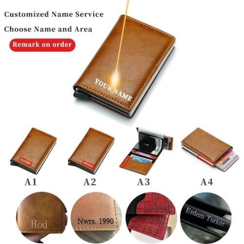 Custom wallet Fiber Card Holder Wallets Men Custom Name Wallet Trifold Leather Slim Card Holder Wallet Credit Card Holder