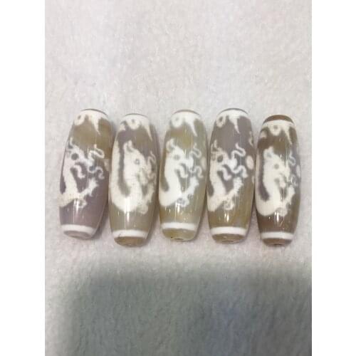 Natural Agate Dzi Bead Tibetan Gem Dragon Totem Multi Totem Loose Jewelry Man Woman Accessories DIY Material Necklace Bracelet