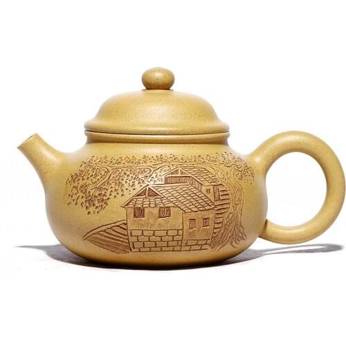 The Golden Section Of Mud Rong Tianhu Zisha Teapot Yixing Handmade Pot Kung-fu Teaware Purple Clay Drinkware For Puer Green