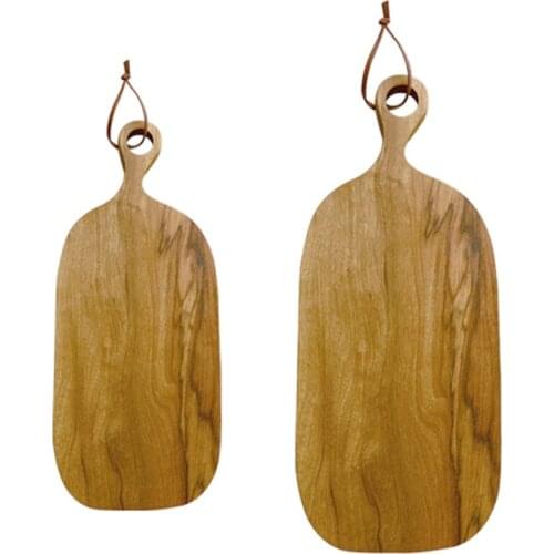 Wood Cutting Board with Handle Serving Tray Cheese Bread Sandwich Plate Kitchen Chopping Blocks