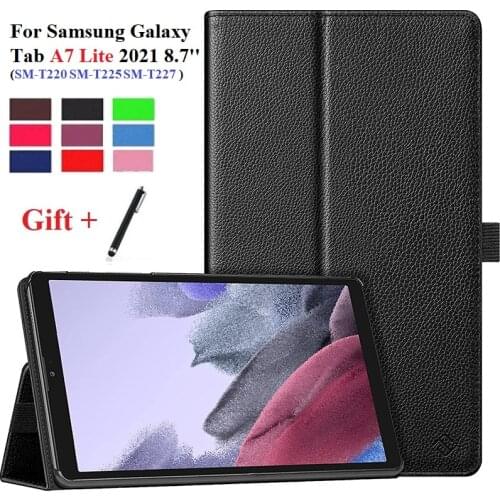 For Samsung Galaxy Tab A 7 Lite SM-T220 SM-T225 Coque for Folio Standing Pu Leather for Samsung Galaxy Tab A 7 lite with Stylus