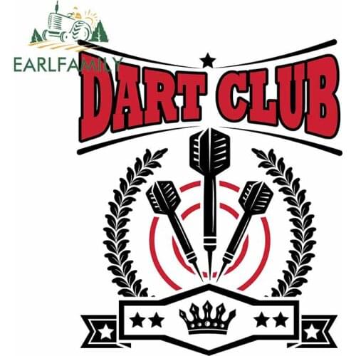 EARLFAMILY 13cm x 10.6cm For Dart Club Fine Car Stickers Waterproof Decal Car Door Protector Sticker Suitable for VAN RV