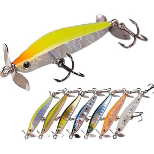 Gorgons Fishing Hard Bait Spybait Lure 5cm 3.2g Sinking Pencil with Propellers Bass Pike Trout Freshawter Saltwater