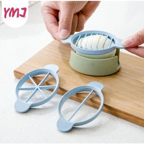 Egg Cutter Cooking Tools 3 in 1 Cut Multifunction Wheat Straw Kitchen Egg Slicer Sectione Cutter Mold Flower Edges Gadgets Tools