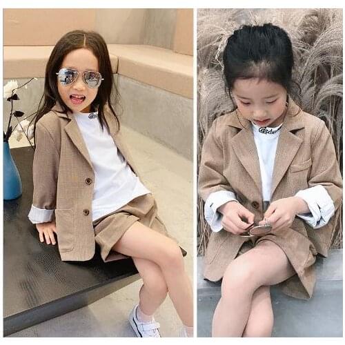 Suit for Boy/Girls Single Breasted set Suits for Weddings Costume Enfant Garcon Mariage Child Blazer Brown party 2pcs Kids Suit