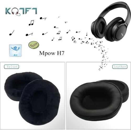KQTFT 1 Pair of Velvet route leather Replacement EarPads for Mpow H7 Headset Earmuff Cover Cushion Cups