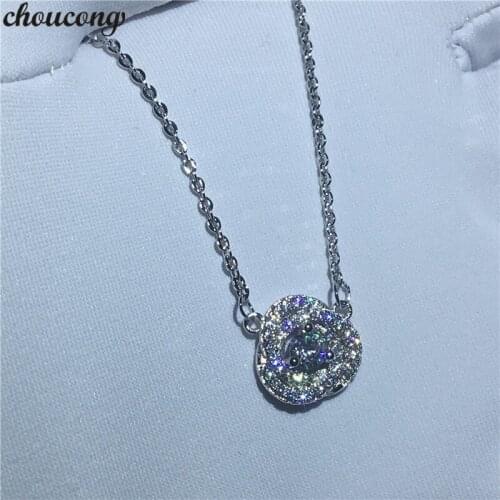Choucong Cross line cute Pendants 5A Zircon Cz Real 925 Sterling silver Wedding Pendant with Necklace for women Gift
