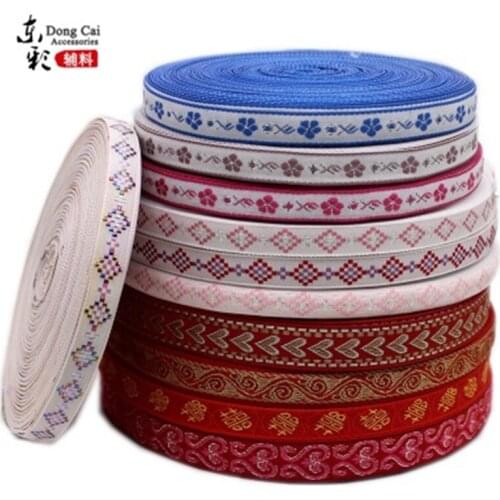 L 10yards*12mm Woven Jacquard Cartoon Ribbon Webbing Handmade DIY Sewing Supplies Pet Dog Collar Accessories