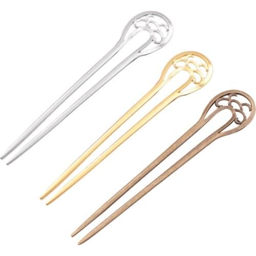 Metal U-Shape Wavy Hair Fork Pin Hairpin Slide Bun Holder Stick Barette Cheveux Chignon Long Hair Accessories