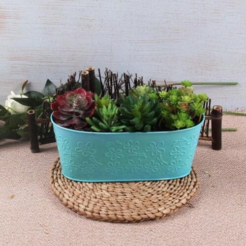 Metal Oval Shape Plant Flower Pot Garden Planter Bucket Storage Basket Container Vertical Storage Bag for Gardening, Seedling