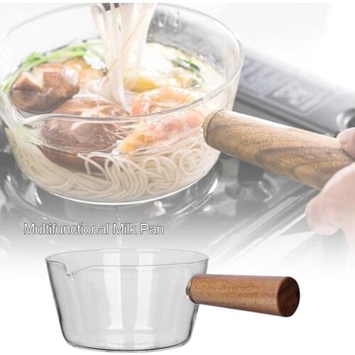 S/L Multifunctional Glass Milk Pot Home Baby Food Special Open Fire With Pot Hot Milk Noodle Pot Transparent Fruit Salad Bowl