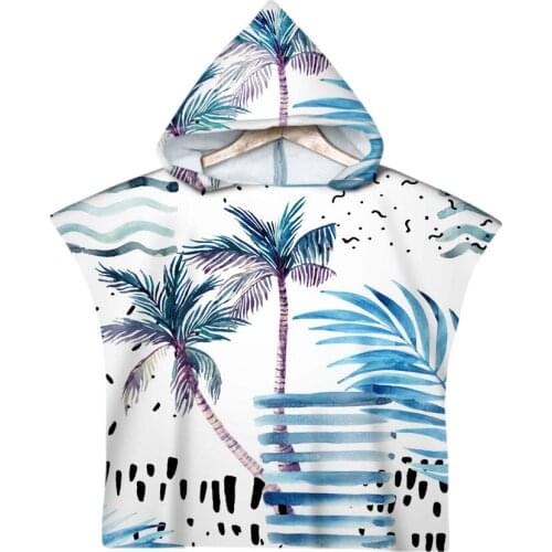 Fashionable 3D Digital Childrens Hooded Bath Towel Quick-dry Absorbent Bathrobe Microfiber Children Swimming Beach Pool Towels