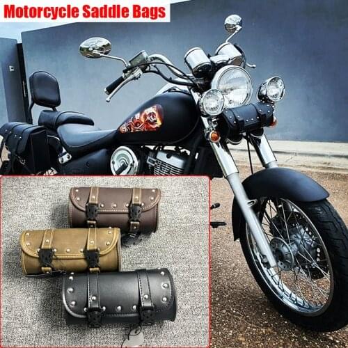 Motorcycle Saddle Bags PU Leather otorbike Side Tool Tail Bag Luggage for Yamaha for Kawasaki for Harley Universal Saddle Bags