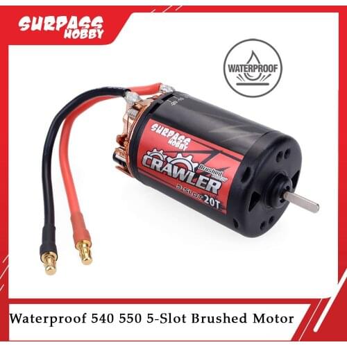 Waterproof 5-Slot 540 550 20T 16T 12T 10T Brushed motor for tamiya Kyosho TRAXXAS WLtoys 1/10 RC Car Monster Truck SURPASS HOBBY