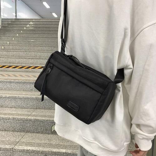 Nylon Japanese single shoulder bag mens fashion brand leisure Oxford fashion street bag simple small square bag