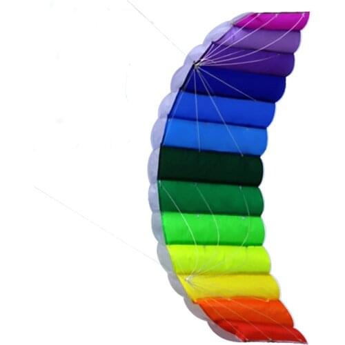 New High Quality 62-Inch Dual Line Parafoil Kite With Flying Tools Power Braid Sailing Kitesurf Rainbow Sports Beach