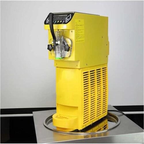 New desktop single flavor Ice cream maker Soft Ice cream machine 18L with pump R134 Air cooling Yogurt ice cream Yellow