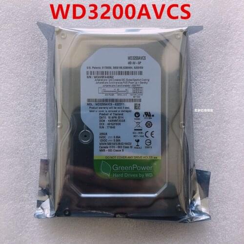 New HDD For WD 320GB 3.5" SATA 3 Gb/s 16MB 5400RPM For Internal Hard Disk For Surveillance HDD For WD3200AVCS