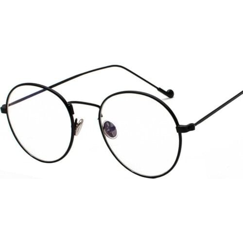 Computer Eyeglasses For Women Men Optical Gold Silver Anti Blue Light Glasses Frame Women Retro Round Metal Frame
