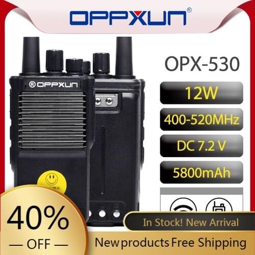 OPPXUN 2021 New Wireless Walkie Talkie OPX-530 High Power Interphone 12W UHF 400 - 470MHZ 5800MA Radios