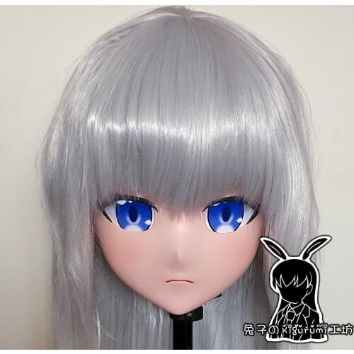 RB071)Customize Full Head Resin Cartoon Cosplay Japanese Character Anime Role Play Crossdress Kigurumi Mask With Back Shell