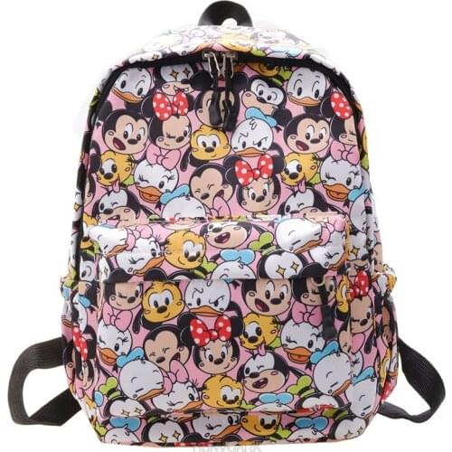 Kawaii Micky Mouse Backpack Women Nylon Ladies Casual Day Back Pack Cartoon Backpacks for Women Teenage Girls School Bags