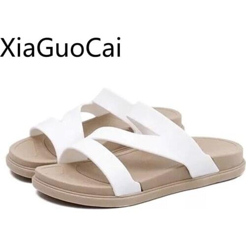 Summer New Leisure Women Sandals Indoor and Outdoor Fashion Ladies Flat Slippers Solid Rome Women Casual Sandals