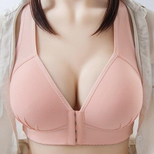 Sexy Push Up Bra Front Closure Solid Color Brassiere Wireless Bralette Breast Seamless Bras For Women Underwear Plus Size