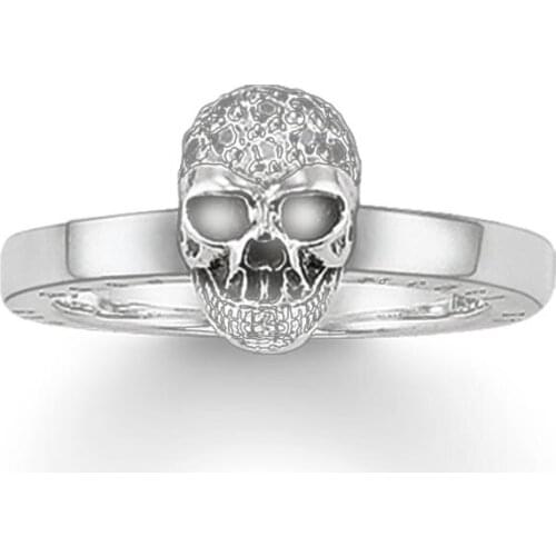 Silver White CZ Pave Openable Skull Rings Fashion Thomas Style Skeleton Ring Jewelry Open Mouth Skull Ring Gift for Women Men