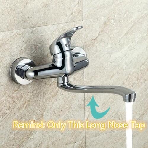 Bathroom Faucet Long Nose Outlet Shower Tap Stainless Steel Cocina Torneira Swivel Nozzle Taps Kitchen Accessories 360 Rotate