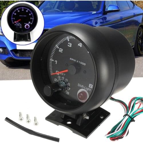 3.75 Inch 95mm Tachometer For Universal Car 12V 0-8000 RPM Tachometer Gauge Meter