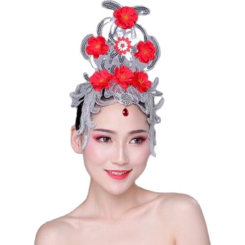 Dance Head Flower Shining Film Head Decoration Latin Dance Opening Stage Performing Square Dance Accessories Ballerina