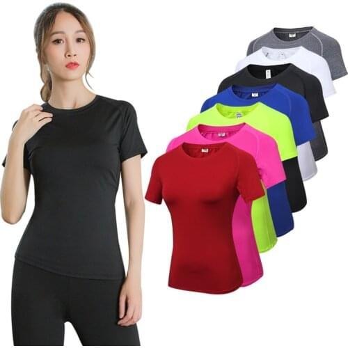 2020 Yoga Tops Sport Shirt Women Fitness Gym Top Yoga Running T-shirts Female Sports Top Quick Dry Workout Tops For Women