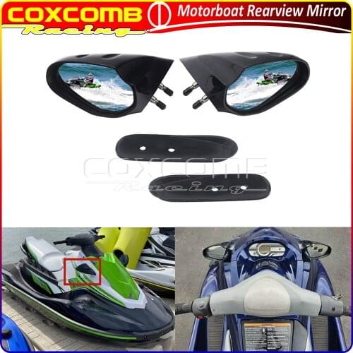 1Pair Black Motorboat Rearview Mirror For Yamaha Waverunner VX Cruiser Deluxe Sport VXS F2N-U596B-00-00 Left/Rigth Side Mirrors