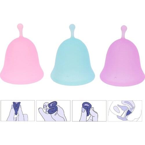 1PCS Menstrual Cup Medical Silicone Collector Menstrual Menstruation Period Leak Proof Cup Medical Grade Lady Menstrual Supplies