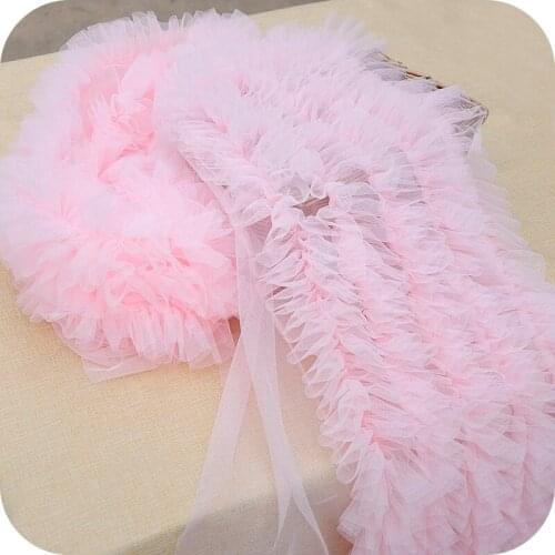 2Meter Soft Elastic Mesh Pleated Lace Ribbon DIY Apparel Sewing Fabric Baby Tutu Dress Home Texitle Crafts Decor Tape 28cm Wide