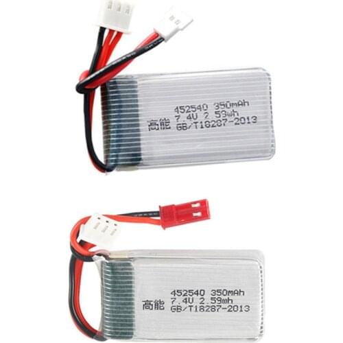 2s 7.4v 350mAh Lipo Battery for MJX X401H X402 JXD 515W 515V 515 Battery RC Mini FPV Drone Quadcopter Helicopters 3.7v 452540