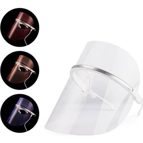 3 Color LED Photonic Phototherapy Facial Mask Beauty Therapy Fade Melanin Whitening Anti-aging Compact Photonic Skin Care Tools