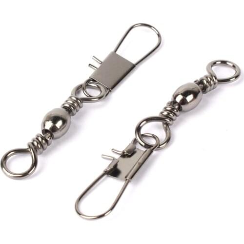 30Pcs/Set Bearing Rolling Swivels Fishing Connector Snap Steel Alloy Interlock Pin Lure Fishing Accessories Fishing Tackle