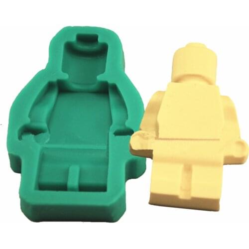 3D Robot Silicone Molds Fondant Cake Molds For Baking Chocolate Birthday Toy Robot Building Blocks Kitchen Accessories M636