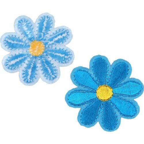 5Pcs/pack Embroidered Flower Appliques Patches Iron On Decorative Patch For Clothing Sewing Accessories